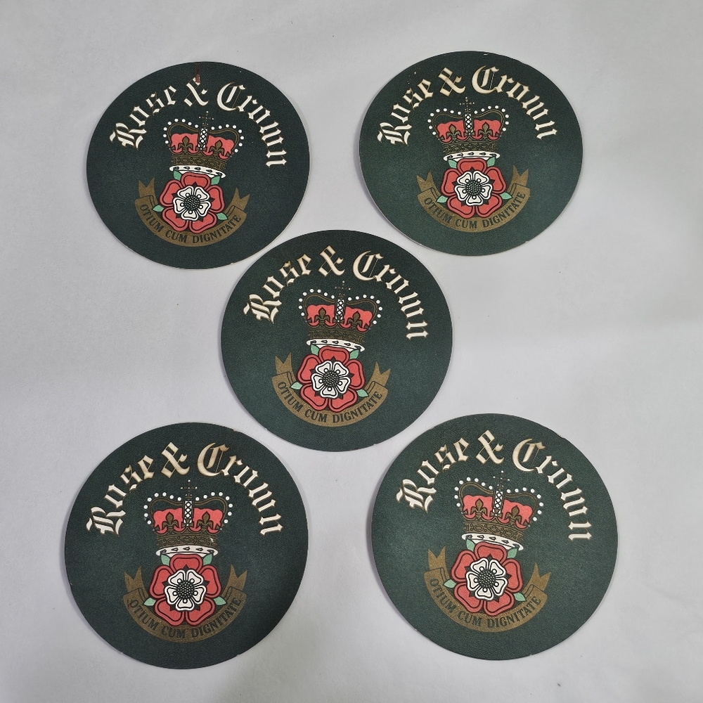 5 Epcot Rose & Crown 1982-1986 Beer‎ Coasters Beermat Beer Mat  UK Disney